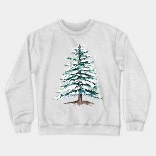 pine tree covering with snow Crewneck Sweatshirt